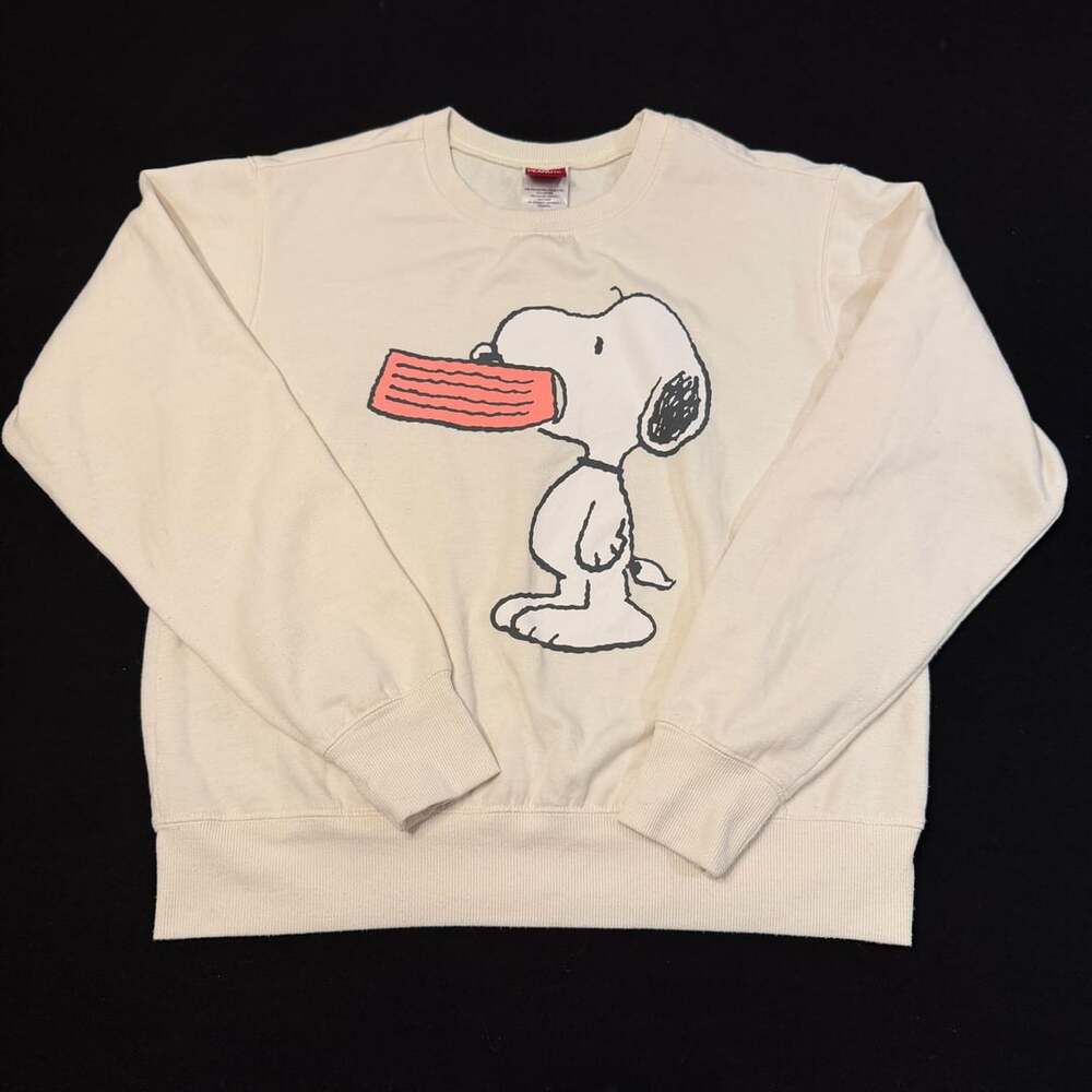 Peanuts Snoopy Graphic Sweatshirt Cream Women’s sz Large